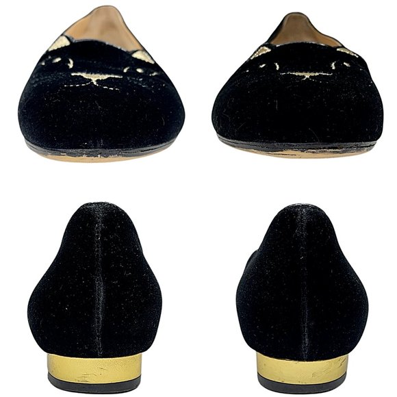 Charlotte Olympia Velvet Kitty Slip-On Ballet Flat - Picture 5 of 16